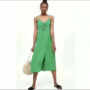 Topshop Molly Front Cutout Ruched Midi Dress